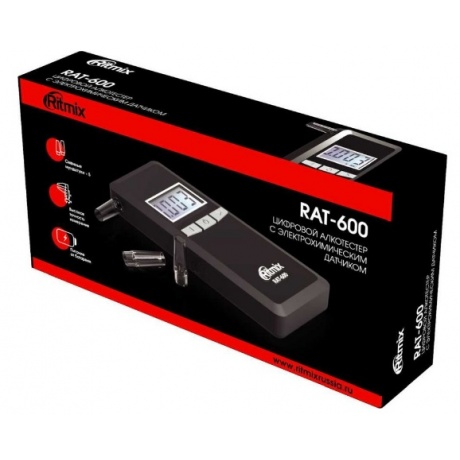 Алкотестер Ritmix RAT-650 электрохимический черный - фото 4
