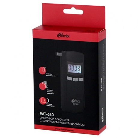 Алкотестер Ritmix RAT-650 электрохимический черный - фото 7