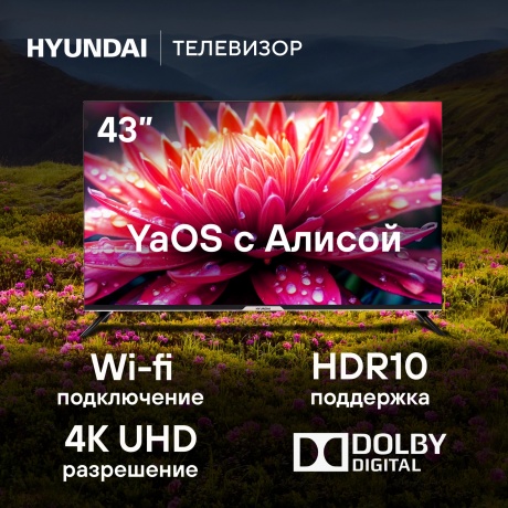 Телевизор Hyundai 43" H-LED43BU7003 черный - фото 21