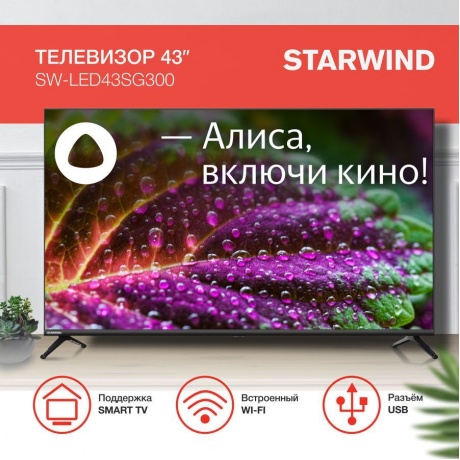 Телевизор  Starwind SW-LED43SG300 черный - фото 2