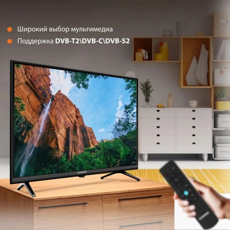 Телевизор SunWind 32&quot; SUN-LED32XS305 Яндекс.ТВ Slim Design черный FULL HD 60Hz DVB-T DVB-T2 DVB-C DVB-S DVB-S2 USB Smart TV - фото 5
