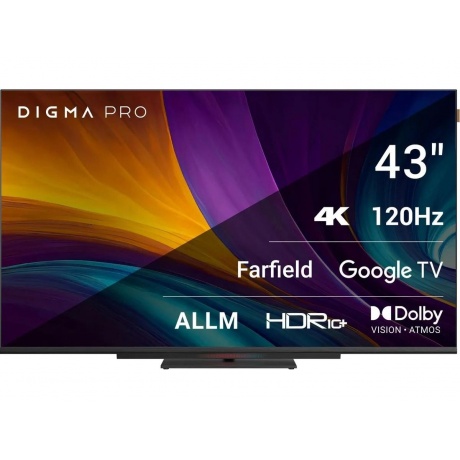 Телевизор Digma Pro UHD 43C Google TV Frameless черный/черный - фото 1