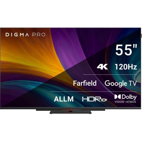 Телевизор Digma Pro UHD 55C Google TV Frameless черный/черный - фото 1