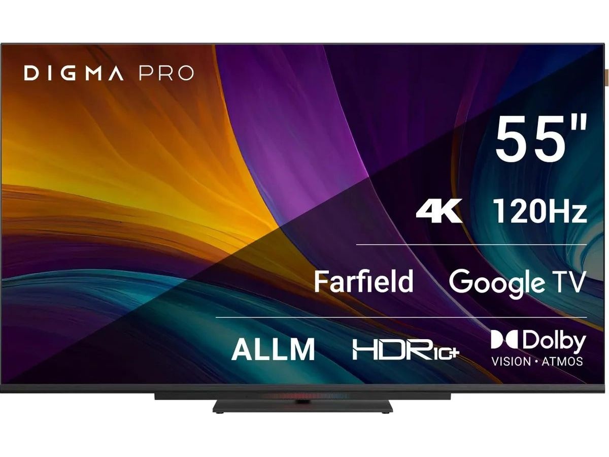 Телевизор Digma Pro UHD 55C Google TV Frameless черный/черный телевизор digma pro uhd 55c google tv frameless черный черный