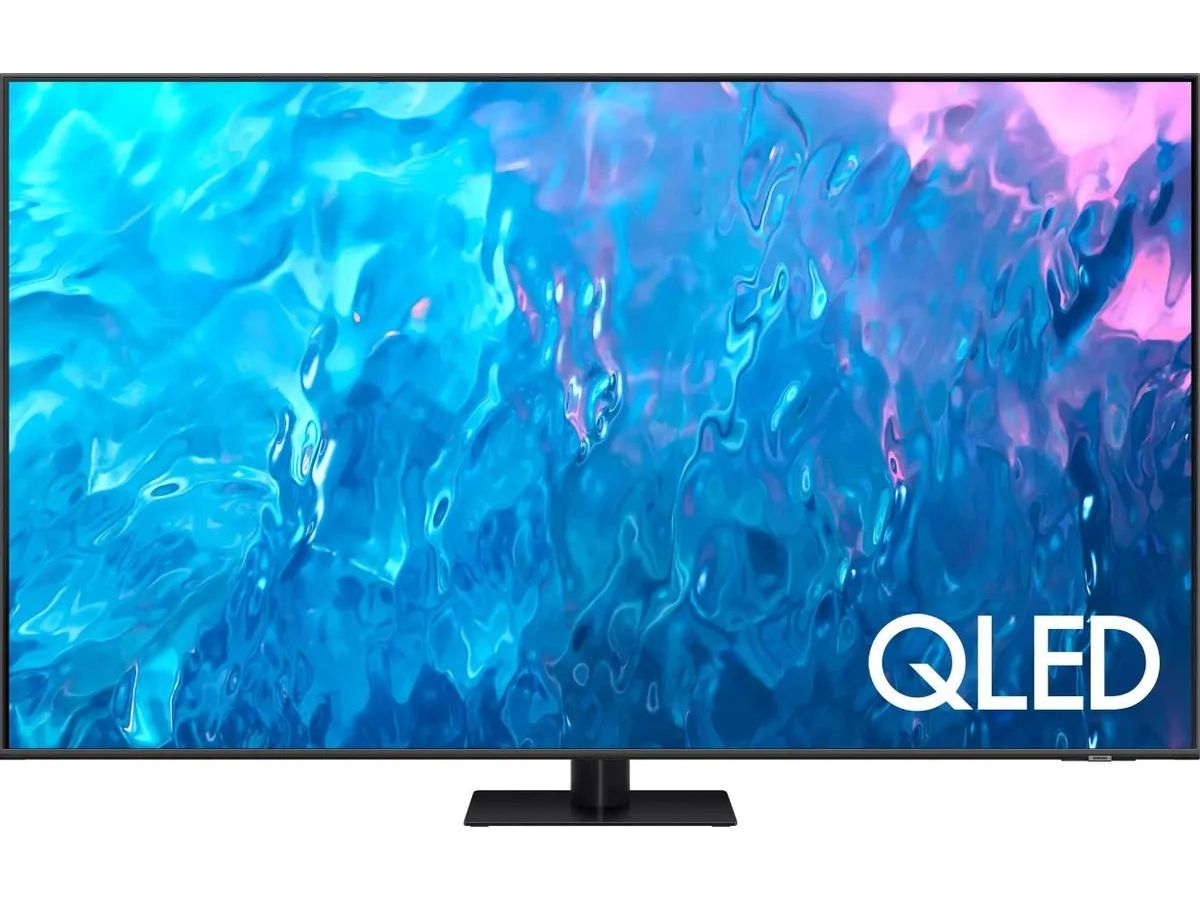 Телевизор Samsung QE65Q70CAUXRU Series 7 серый/черный 43 телевизор samsung qe43q60bau 2022 hdr quantum dot qled led черный
