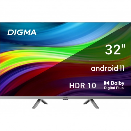 

Телевизор LED Digma 32" DM-LED32SBB39 Android TV Frameless Metal темно-серебристый/серебристый HD 60Hz DVB-T DVB-T2 DVB-C DVB-S DVB-S2 USB WiFi Smart TV, Черный