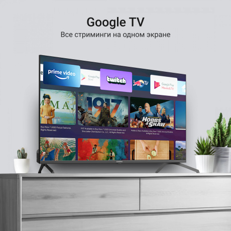 Телевизор QLED Digma 43" DM-LED43UQB31 Google TV Frameless Metal черный/черный 4K Ultra HD 60Hz MEMC DVB-T DVB-T2 DVB-C DVB-S DVB-S2 USB WiFi Smart TV - фото 9
