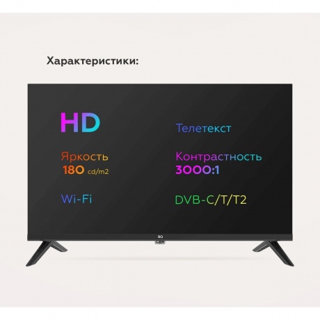 Телевизор BQ 24FS34B Grey - фото 2