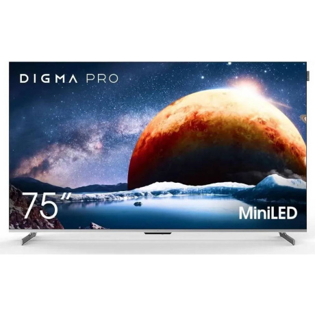 Телевизор Digma Pro Mini LED 75Q Google TV Frameless серебристый/серебристый QLED 75" 4K Ultra HD