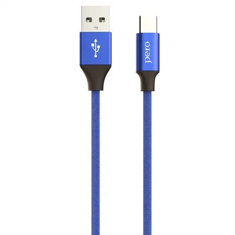 Дата-кабель PERO DC-02 Type-C, 2.4А, 1м, синий