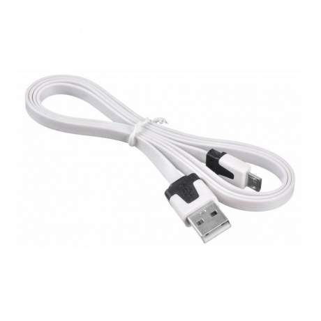 Кабель Buro BHP MICROUSB 1M FLAT micro USB B (m) USB A(m) 1м белый плоский - фото 1
