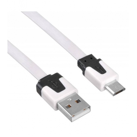 Кабель Buro BHP MICROUSB 1M FLAT micro USB B (m) USB A(m) 1м белый плоский - фото 2
