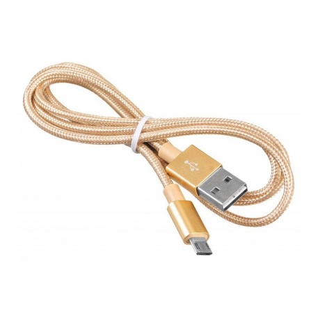 Кабель Buro Reversible Braided BHP MICROUSB 1M BRAIDED micro USB B (m) USB A(m) 1м золотистый - фото 1