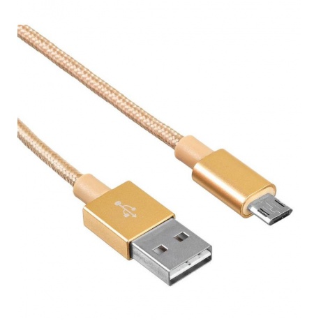 Кабель Buro Reversible Braided BHP MICROUSB 1M BRAIDED micro USB B (m) USB A(m) 1м золотистый - фото 2