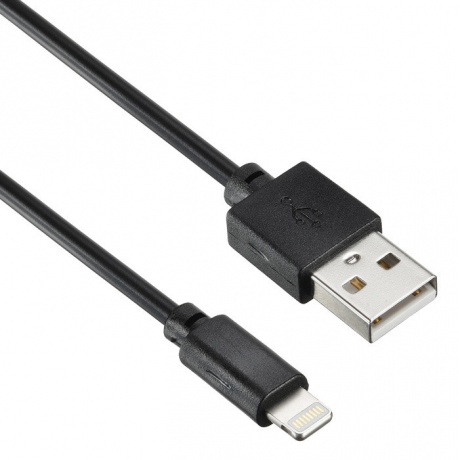 Кабель Digma USB A (m) Lightning (m) 0.15м черный - фото 1