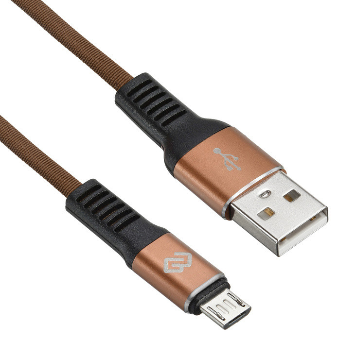 Кабель Digma USB A (m) micro USB B (m) 0.15м коричневый плоский