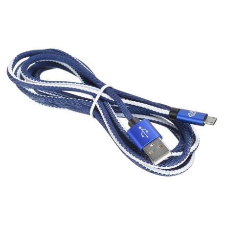 Кабель Digma USB A (m) micro USB B (m) 2м синий - фото 2