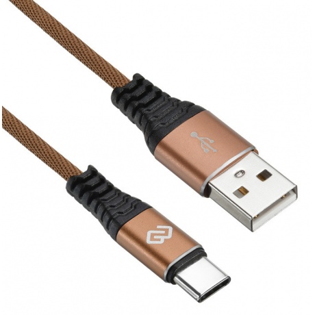 Кабель Digma USB A (m) USB Type-C (m) 1.2м коричневый - фото 1