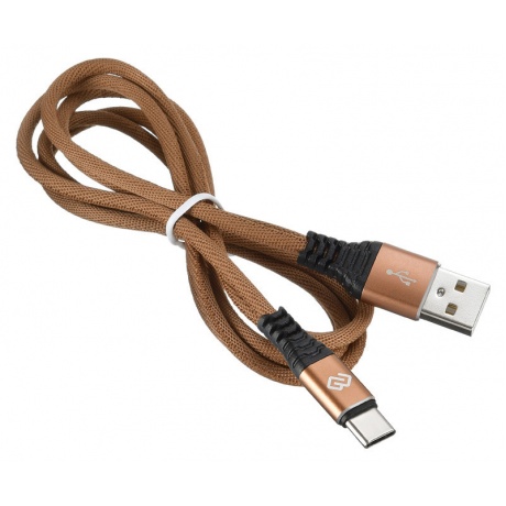 Кабель Digma USB A (m) USB Type-C (m) 1.2м коричневый - фото 2