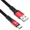 Кабель Digma USB A (m) USB Type-C (m) 1.2м черный/красный плоски...