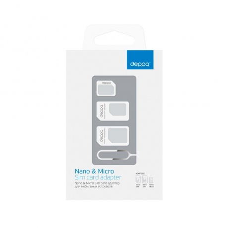 Адаптер Deppa Nano/Micro SIM white - фото 2