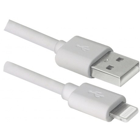 Кабель Defender USB(AM)-Lightning 1м белый - фото 1