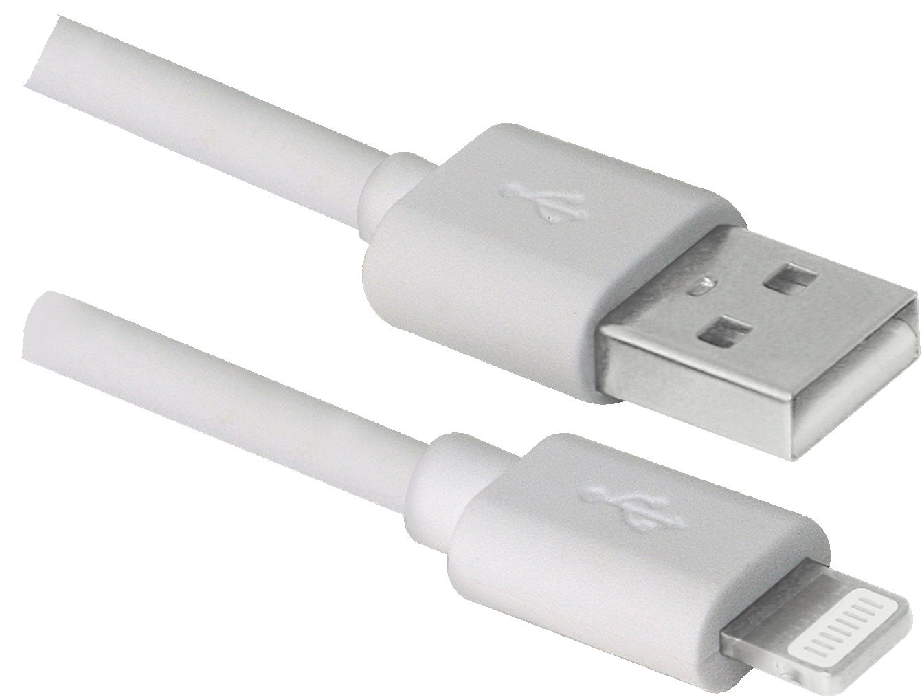 цена Кабель Defender USB(AM)-Lightning 1м белый