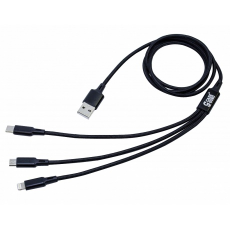 Кабель CaseGuru 3 в 1 micro USB/Type C/Lightning Черный - фото 2