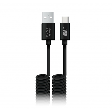 Кабель BoraSCO USB - Type-C, 2А, 2м, витой, черный - фото 2
