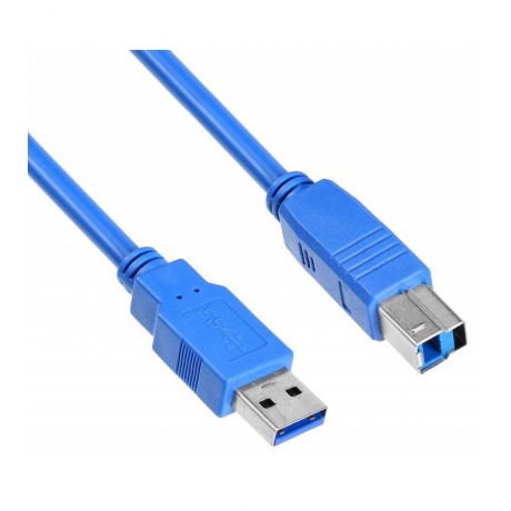 Кабель Buro USB3.0-AM/BM USB A(m) USB B(m) 1.8м синий - фото 3