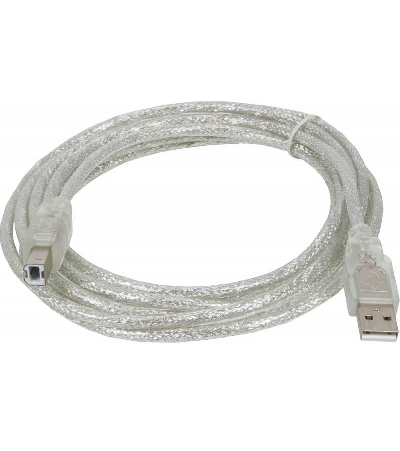 Кабель Ningbo USB A(m) USB B(m) 3м прозрачный цена и фото