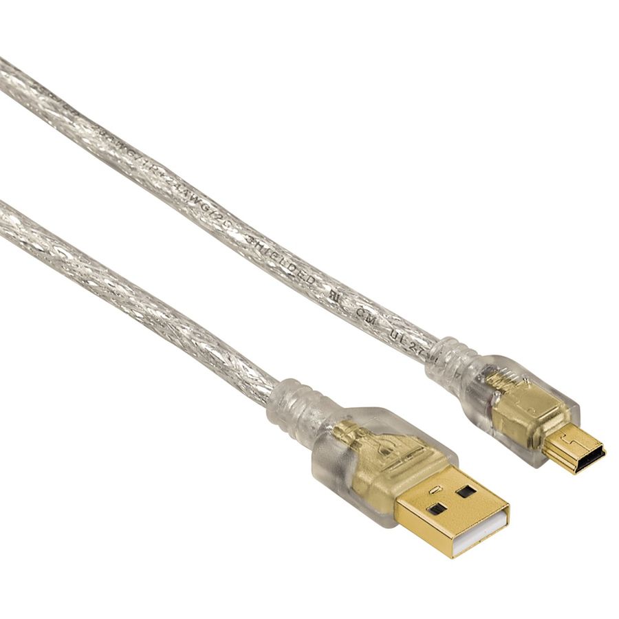 Фото - Кабель Hama 00039744 USB A(m) mini USB B (m) 0.75м прозрачный кабель подключения zhiyun gopro charge cable mini usb av 90mm b000102