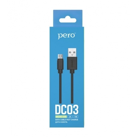 Кабель PERO DC-03 micro-USB 2А 1м черный - фото 2