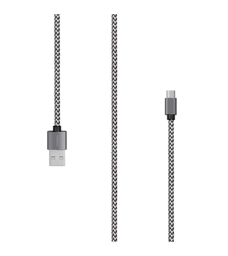Кабель Rombica Digital AB-04 USB - micro USB текстиль 2м черно-белый