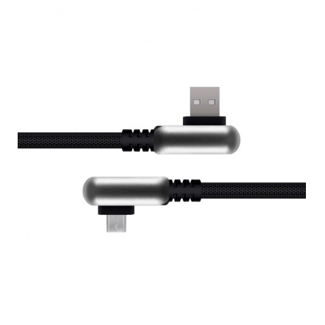 Кабель Rombica Digital Electron M Black USB - micro USB нейлоновая оплетка 1.2м черный - фото 1