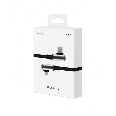 Кабель Rombica Digital Electron M Black USB - micro USB нейлоновая оплетка 1.2м черный - фото 3