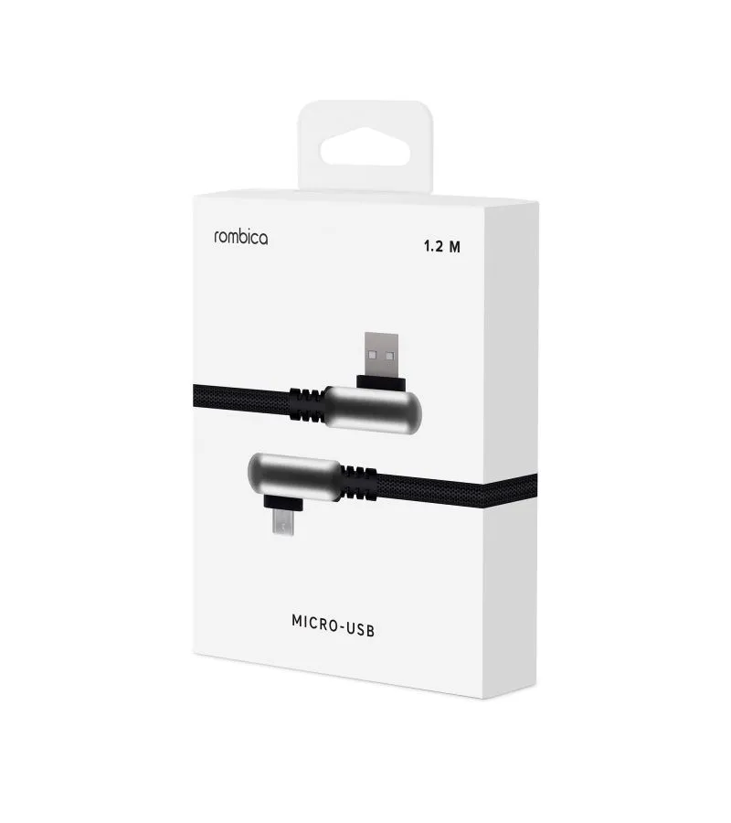 Кабель Rombica Digital Electron M Black USB - micro USB нейлоновая оплетка 1.2м черный - фото 3