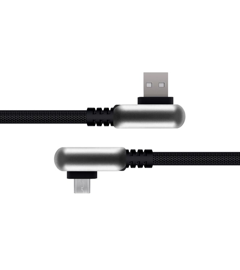 Кабель Rombica Digital Electron M Black USB - micro USB нейлоновая оплетка 1.2м черный - фото 1