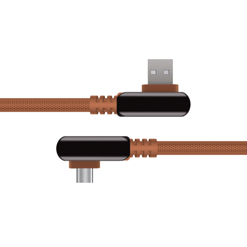 Кабель Rombica Digital Electron C Brown USB - USB Type-C нейлоновая оплетка 1.2м коричневый - фото 1