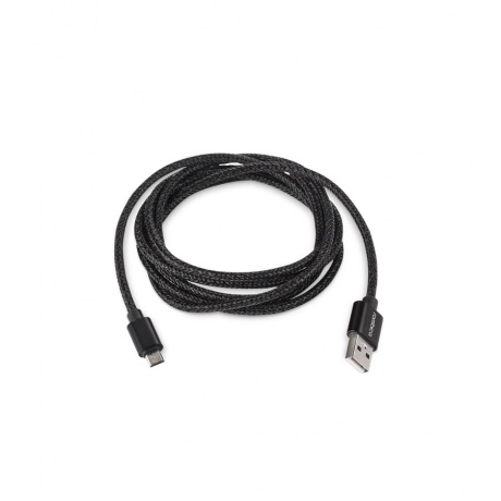 Кабель Rombica Digital AB-04 Black USB - micro USB текстиль 2м черный - фото 2