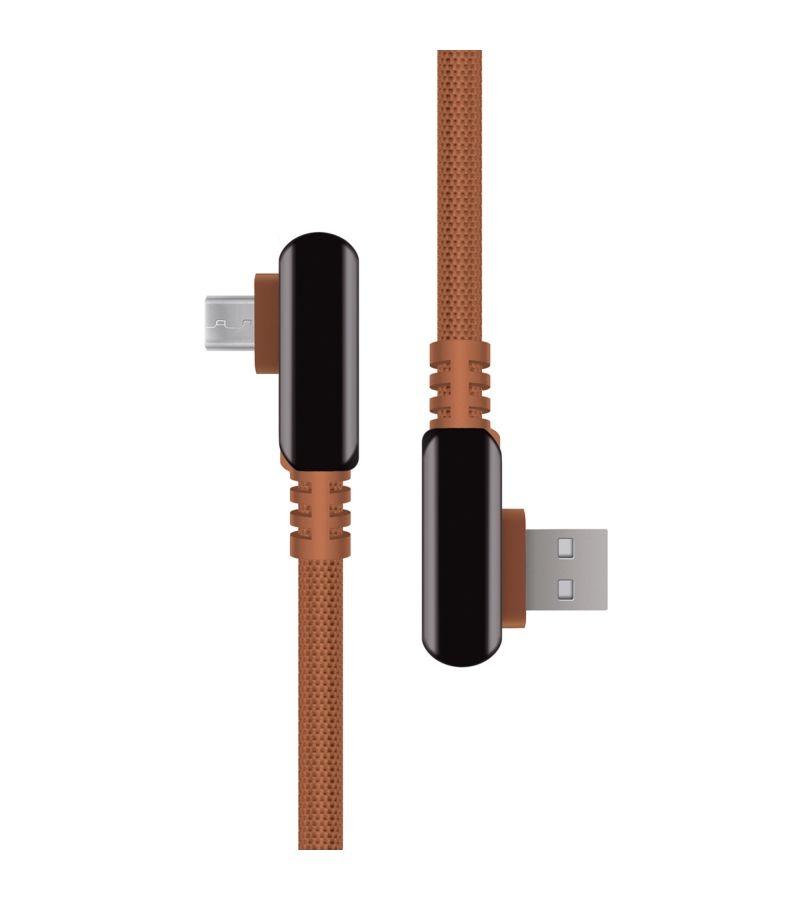 Кабель Rombica Digital Electron M Brown USB - micro USB нейлоновая оплетка 1.2м коричневый - фото 1