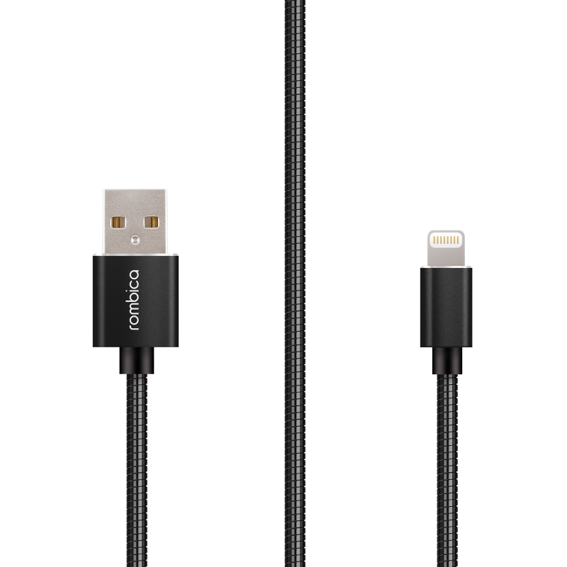 Кабель Rombica Digital IS-01 USB - Apple Lightning (MFI) металлическая оплетка 1м черный