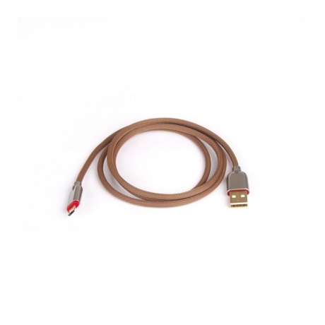 Кабель Rombica Digital AB-05 USB - micro USB такстиль 1м коричневый - фото 1