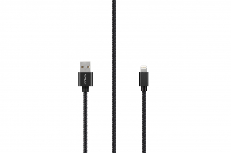Кабель Rombica Digital IB-04 Black USB - Apple Lightning текстиль 2м черный - фото 1