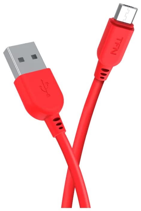 

Кабель TFN microUSB 1.0m PVC red, Красный