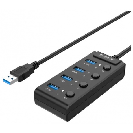 Хаб-разветвитель USB Orico W9PH4-U3 Black - фото 1