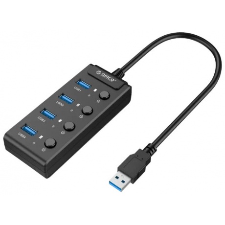Хаб-разветвитель USB Orico W9PH4-U3 Black - фото 3