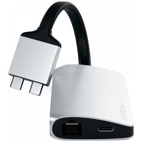 Хаб-разветвитель USB Satechi Type-C Dual Multimedia Adapter Silver ST-TCDMMAS - фото 2