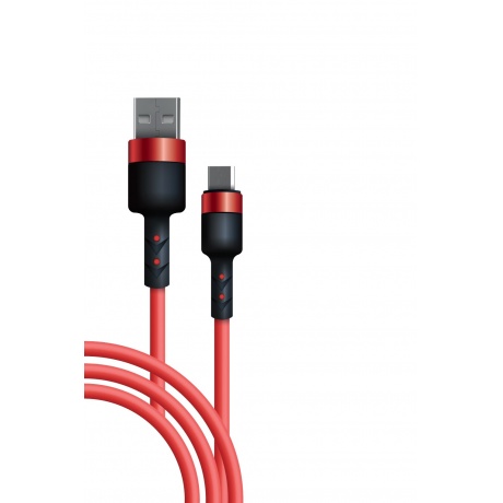 Кабель BoraSCO Sillicone USB - micro USB, 3А, 1м, красный, - фото 2
