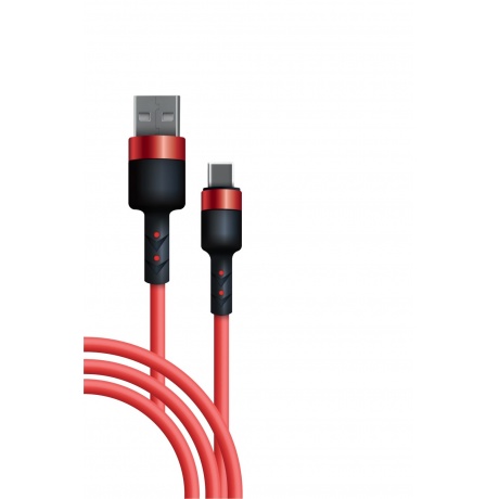 Кабель BoraSCO Sillicone USB - Type-C, 3А, 1м, красный, - фото 2